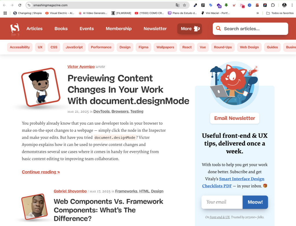 7 Sites Essenciais para UX/UI Designers se Inspirarem e Aprenderem 2 Smashing Magazine